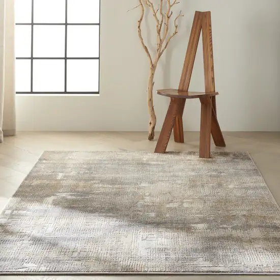 Gray Abstract Power Loom Area Rug Photo 5