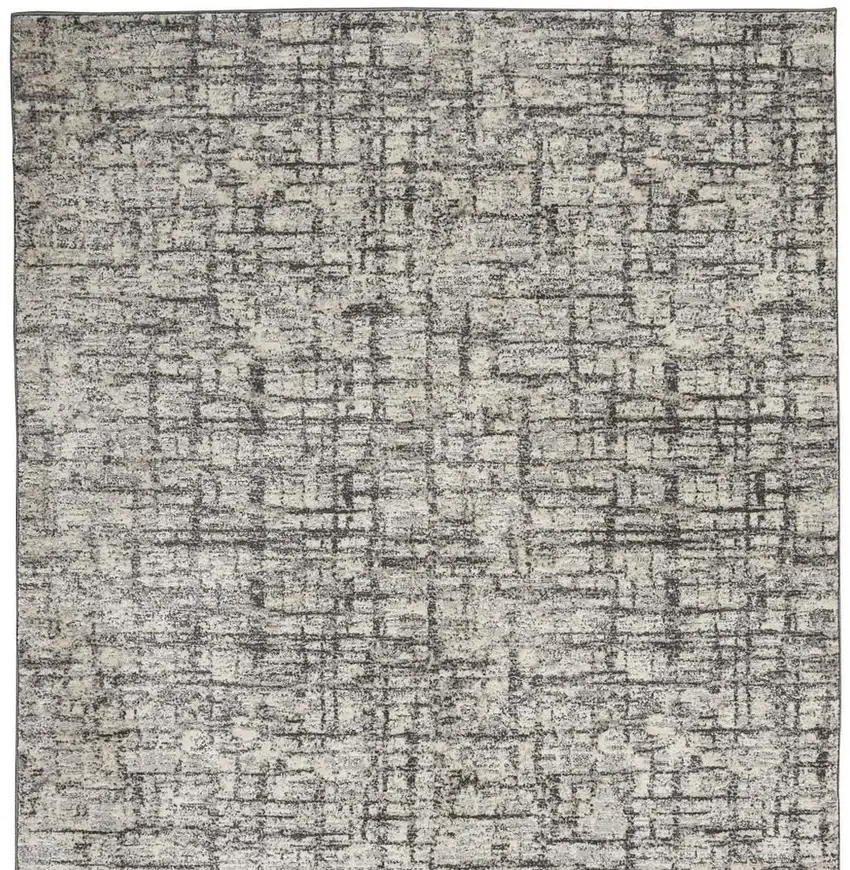 Gray Abstract Power Loom Area Rug Photo 4