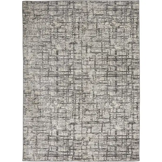 Gray Abstract Power Loom Area Rug Photo 2