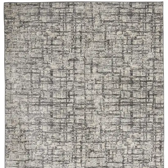 Gray Abstract Power Loom Area Rug Photo 7