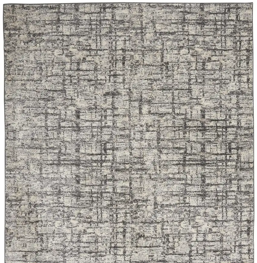 Gray Abstract Power Loom Area Rug Photo 7