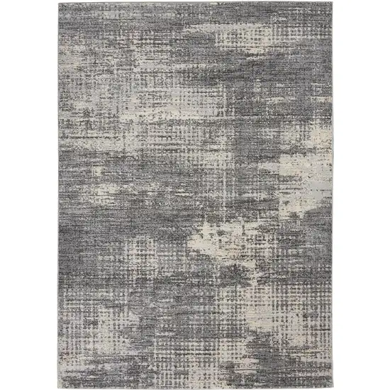 Gray Abstract Power Loom Area Rug Photo 6