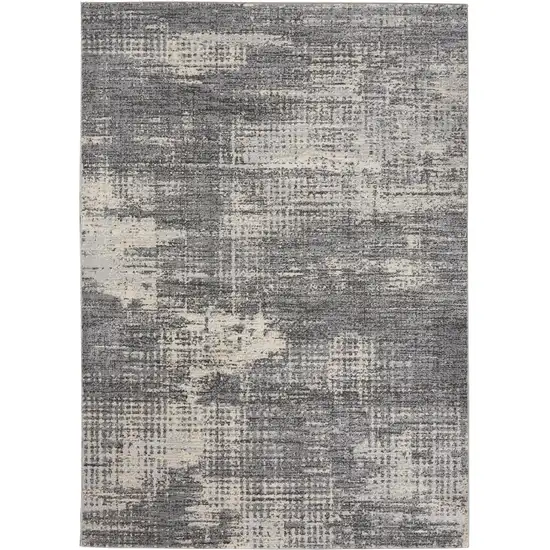 Gray Abstract Power Loom Area Rug Photo 7