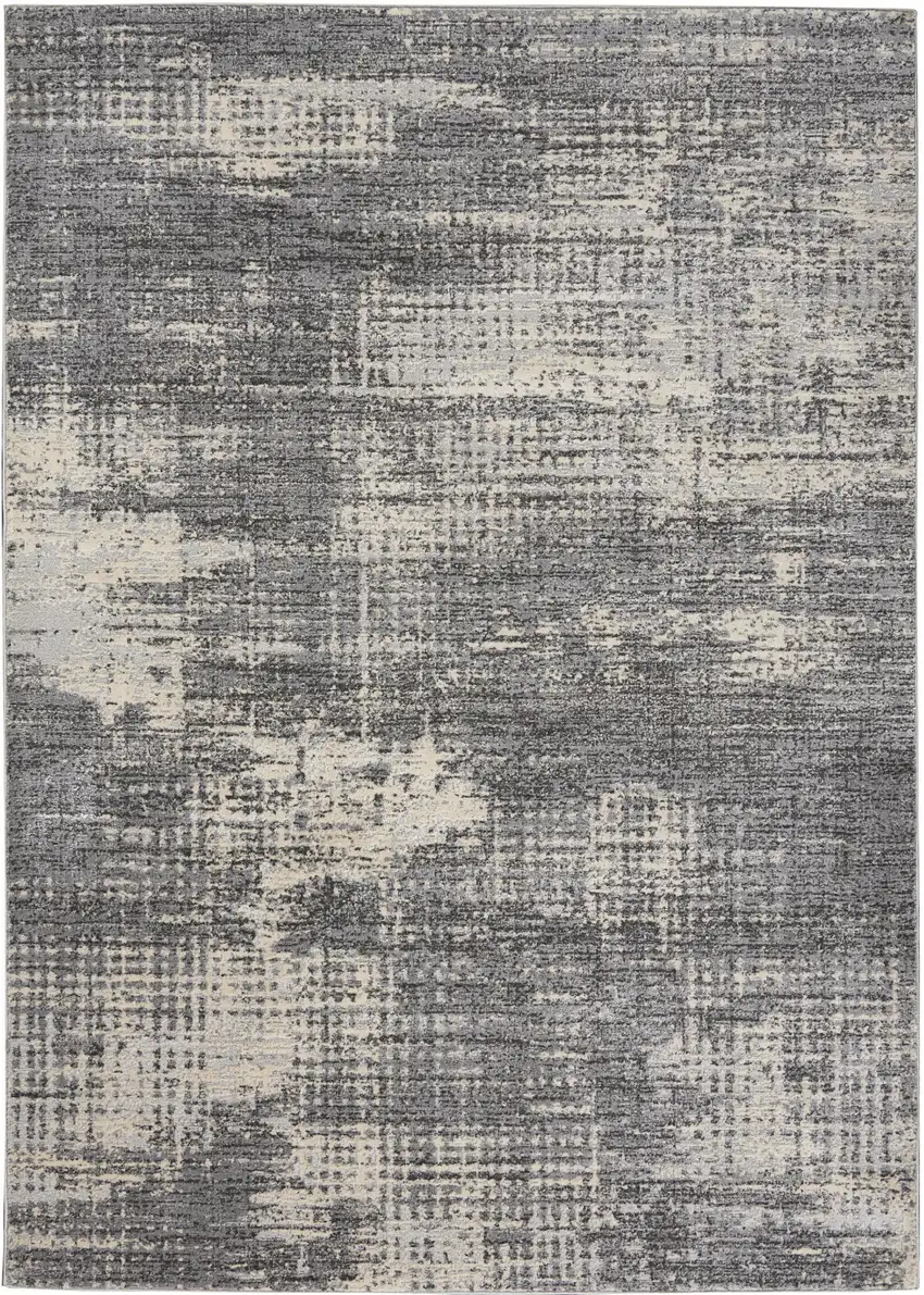 Gray Abstract Power Loom Area Rug Photo 7