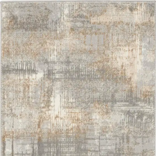 Gray Abstract Power Loom Area Rug Photo 4