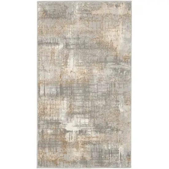 Gray Abstract Power Loom Area Rug Photo 2
