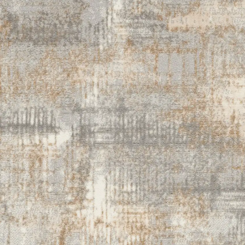 Gray Abstract Power Loom Area Rug Photo 8