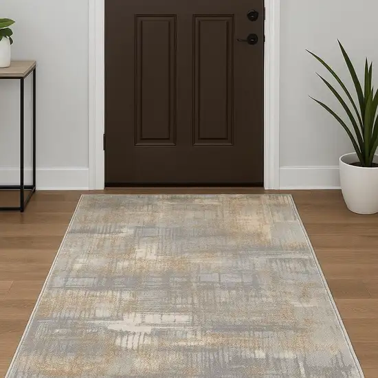 Gray Abstract Power Loom Area Rug Photo 1