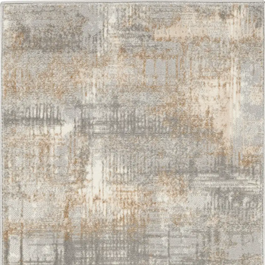 Gray Abstract Power Loom Area Rug Photo 7