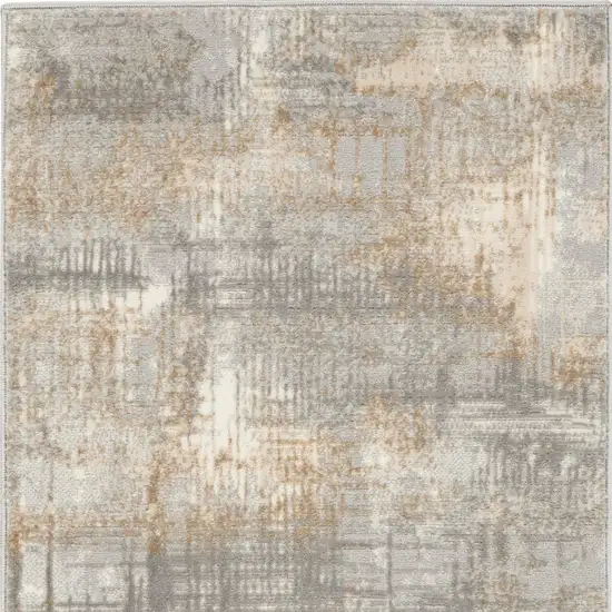 Gray Abstract Power Loom Area Rug Photo 7