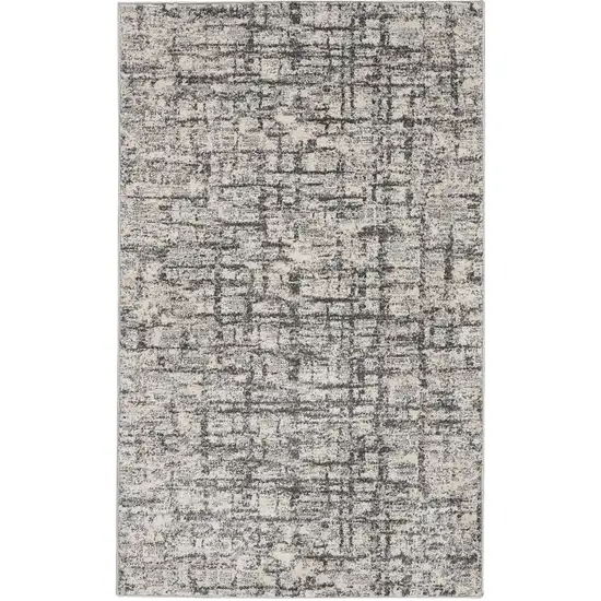 Gray Abstract Power Loom Area Rug Photo 6