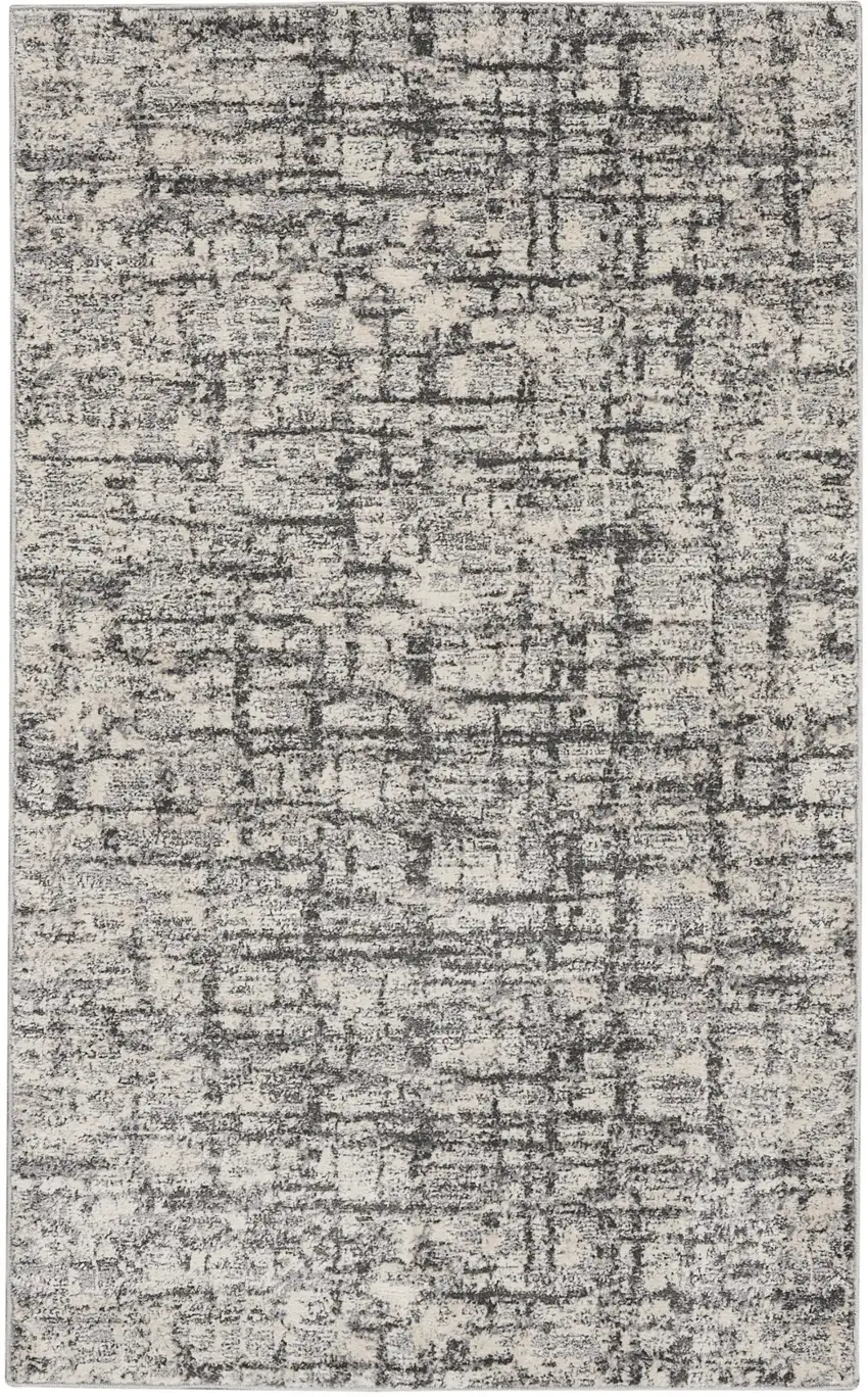 Gray Abstract Power Loom Area Rug Photo 6