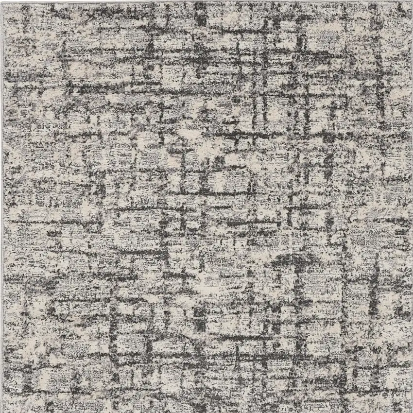 Gray Abstract Power Loom Area Rug Photo 8