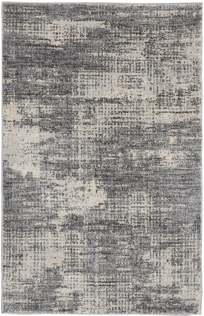 Gray Abstract Power Loom Area Rug Photo 6