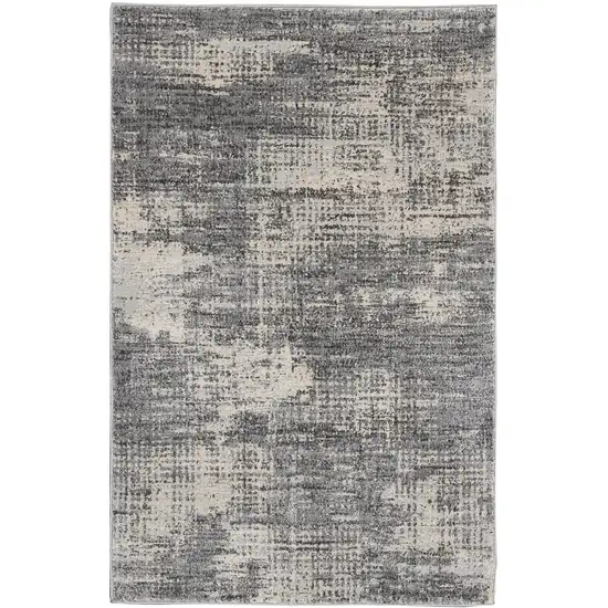 Gray Abstract Power Loom Area Rug Photo 6