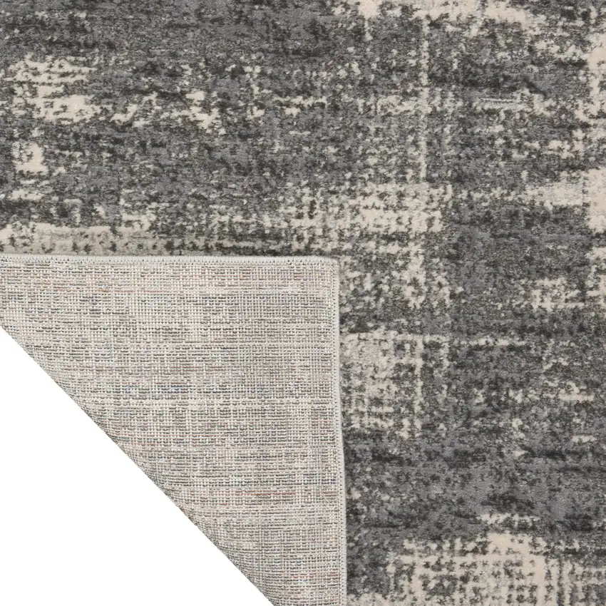 Gray Abstract Power Loom Area Rug Photo 3