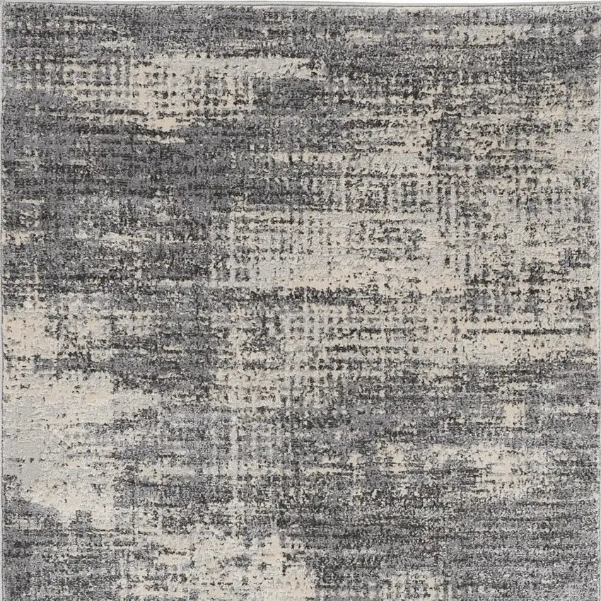 Gray Abstract Power Loom Area Rug Photo 8