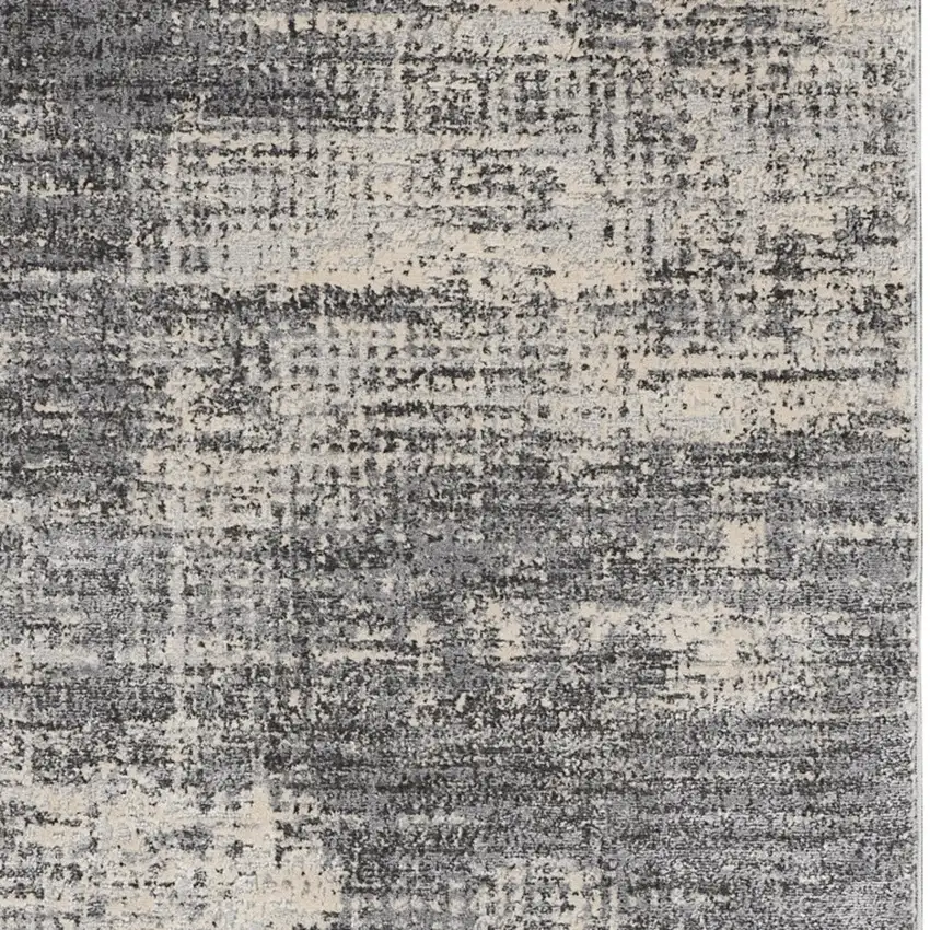 Gray Abstract Power Loom Area Rug Photo 7