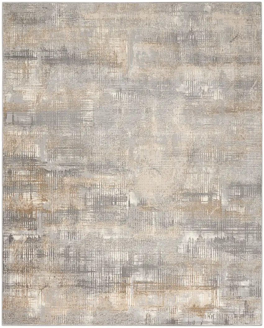 Gray Abstract Power Loom Area Rug Photo 6