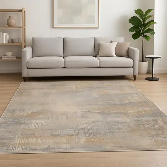 Gray Abstract Power Loom Area Rug Photo 1