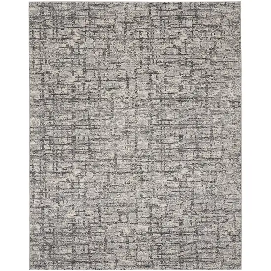 Gray Abstract Power Loom Area Rug Photo 6