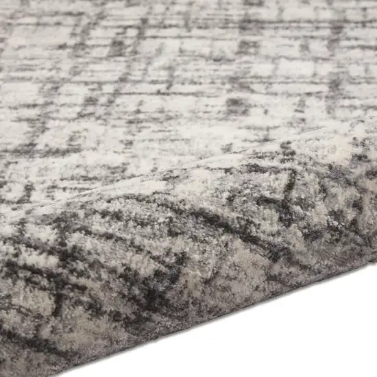 Gray Abstract Power Loom Area Rug Photo 8