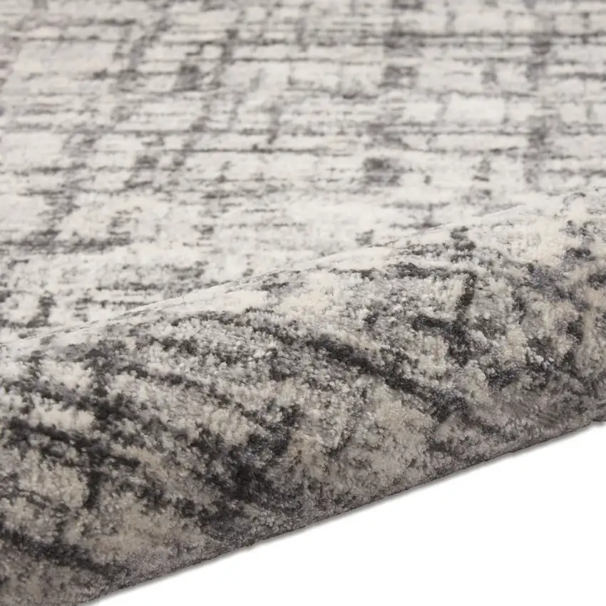 Gray Abstract Power Loom Area Rug Photo 8