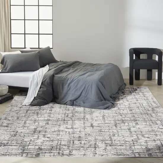 Gray Abstract Power Loom Area Rug Photo 5