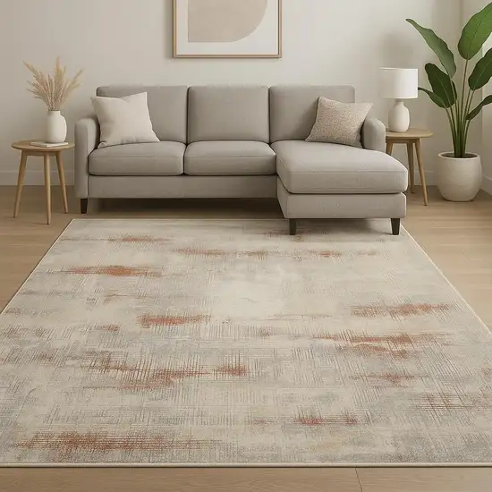 Gray Abstract Power Loom Area Rug Photo 1