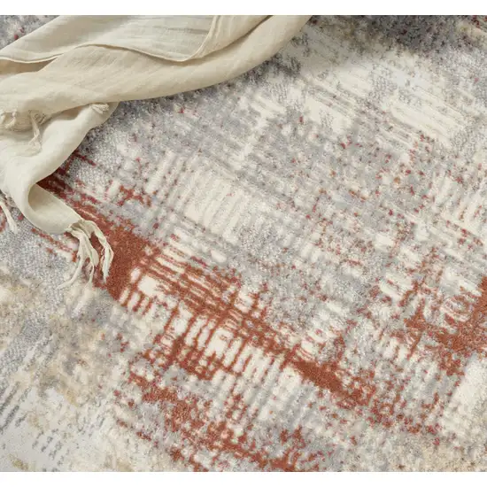 Gray Abstract Power Loom Area Rug Photo 9