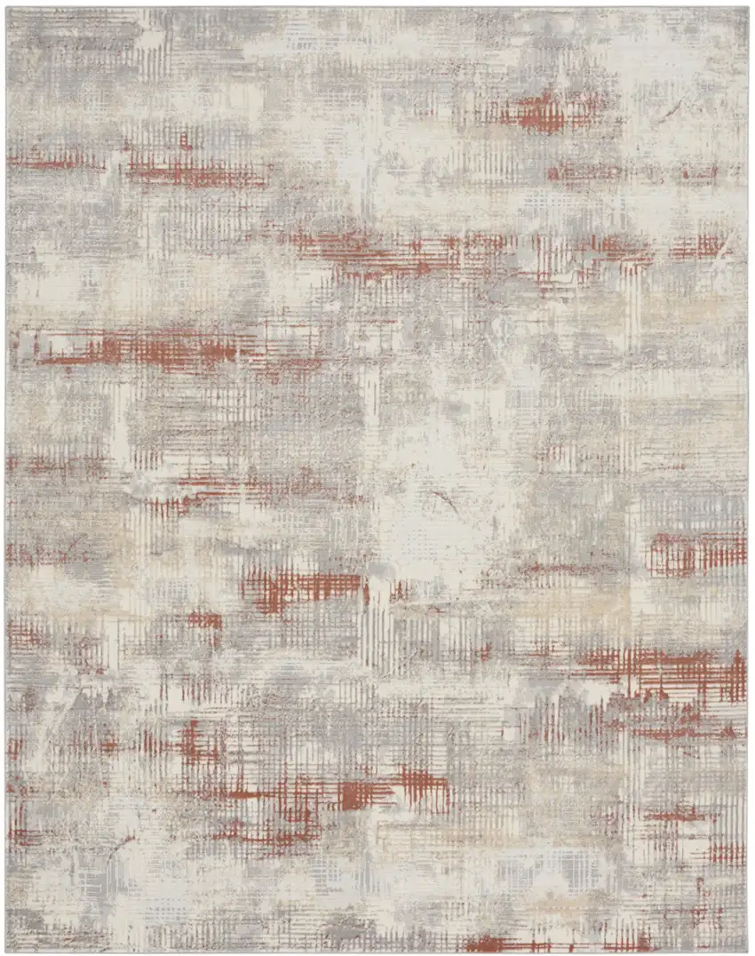 Gray Abstract Power Loom Area Rug Photo 5