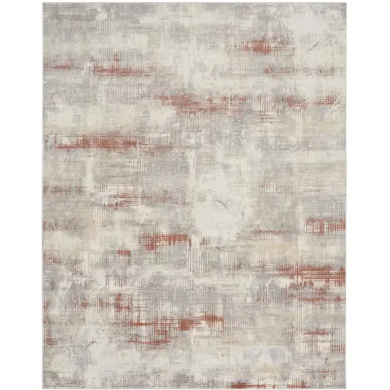 Gray Abstract Power Loom Area Rug Photo 5