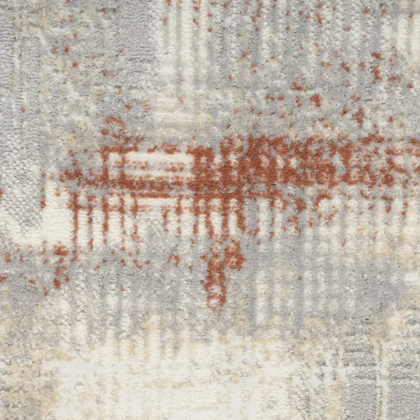 Gray Abstract Power Loom Area Rug Photo 2