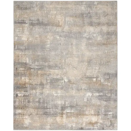 Gray Abstract Power Loom Area Rug Photo 7