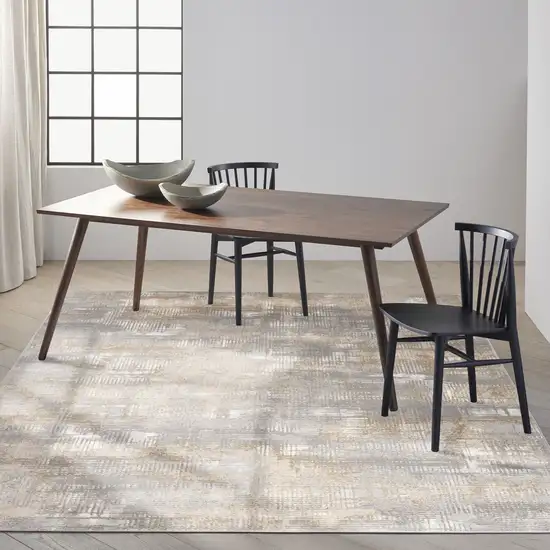 Gray Abstract Power Loom Area Rug Photo 6
