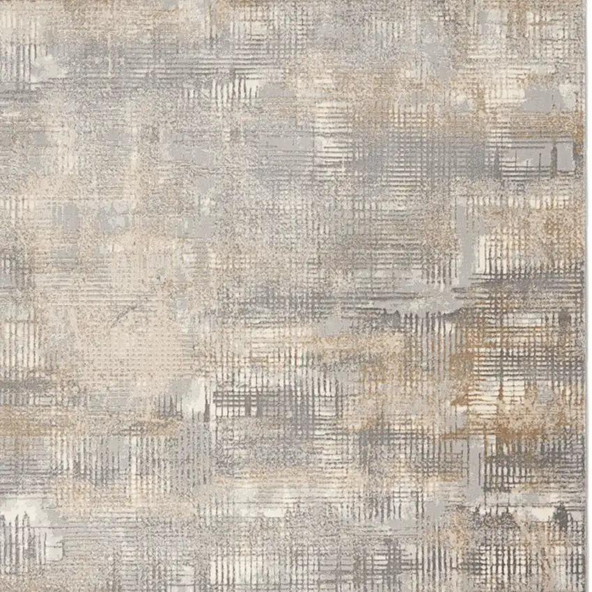 Gray Abstract Power Loom Area Rug Photo 8