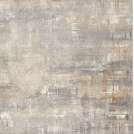 Gray Abstract Power Loom Area Rug Photo 8