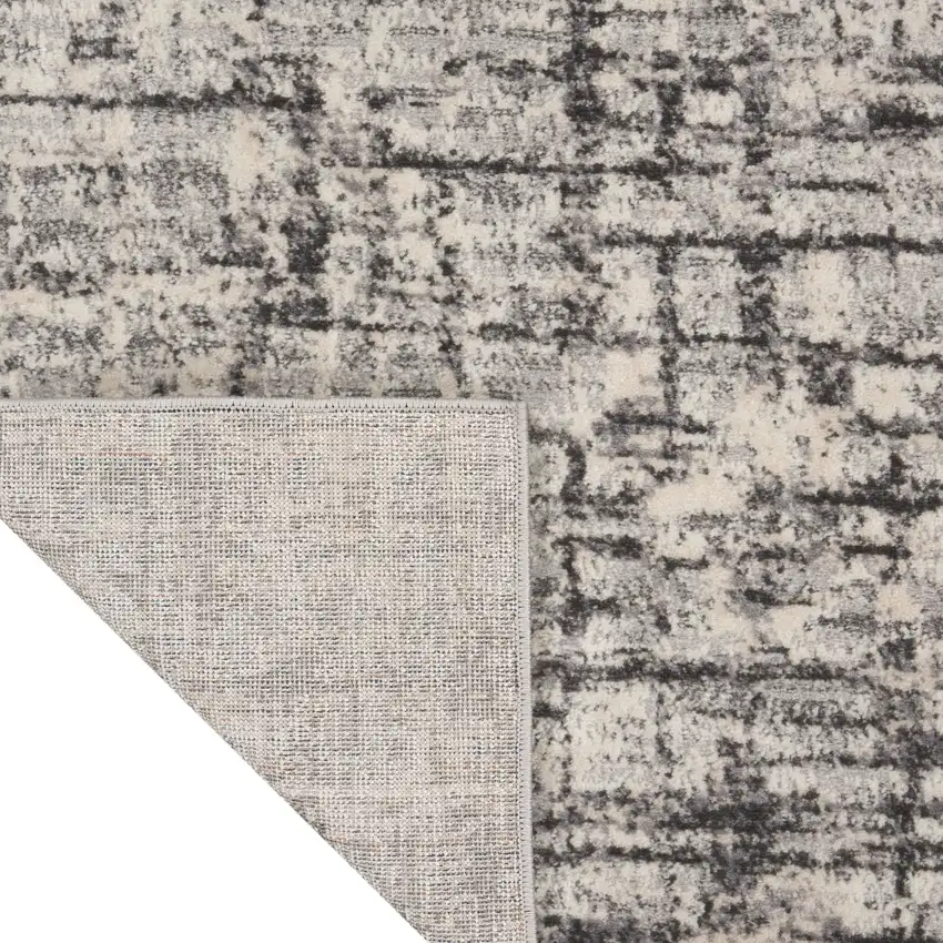 Gray Abstract Power Loom Area Rug Photo 3