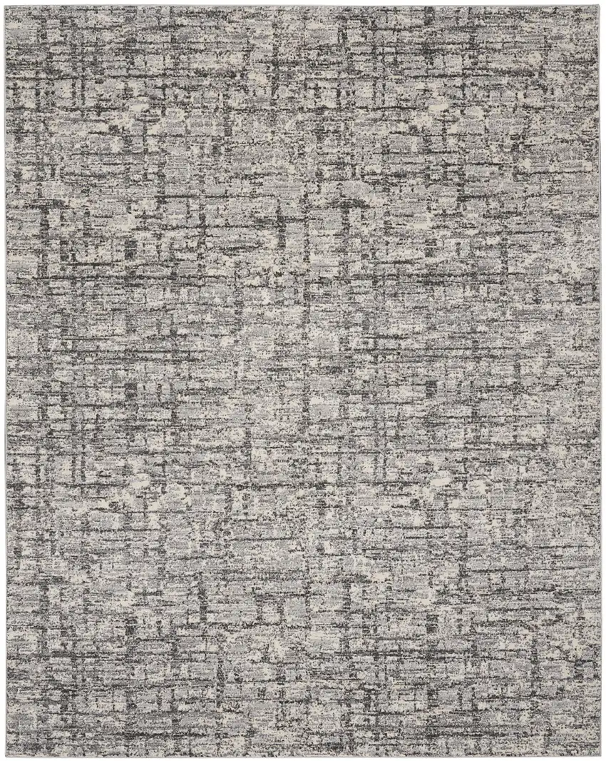 Gray Abstract Power Loom Area Rug Photo 6