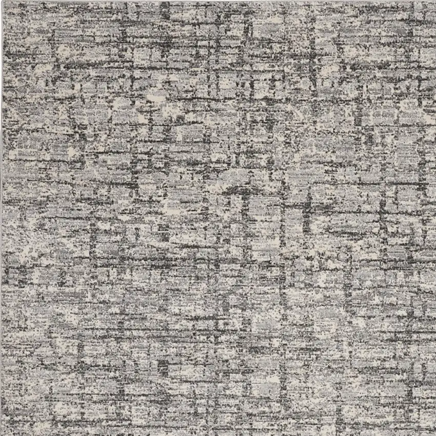 Gray Abstract Power Loom Area Rug Photo 7