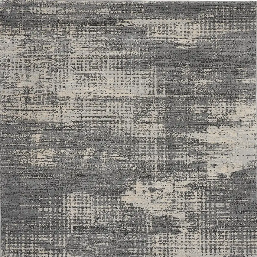 Gray Abstract Power Loom Area Rug Photo 6