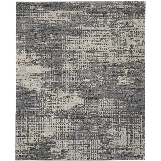 Gray Abstract Power Loom Area Rug Photo 5