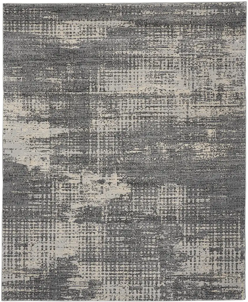Gray Abstract Power Loom Area Rug Photo 5