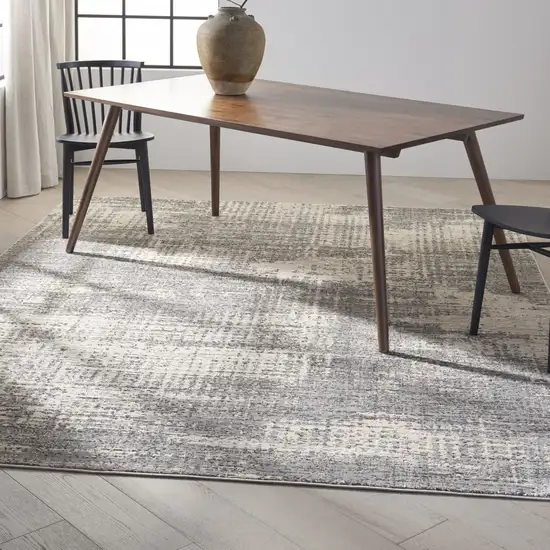 Gray Abstract Power Loom Area Rug Photo 3