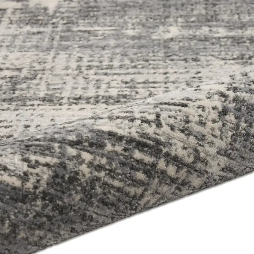 Gray Abstract Power Loom Area Rug Photo 7