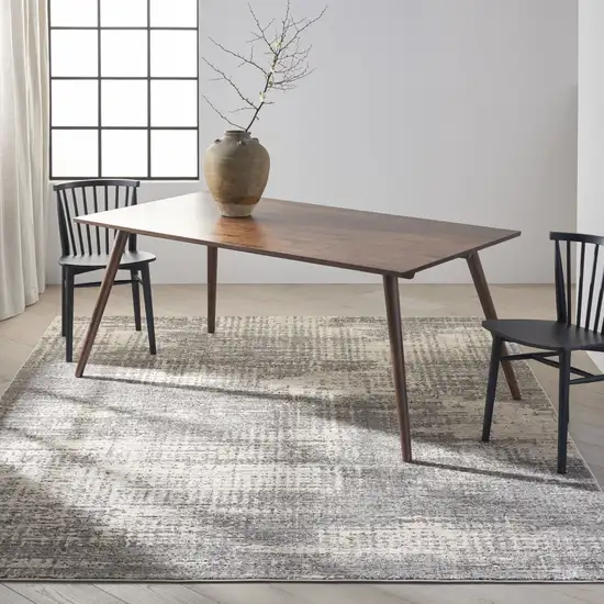 Gray Abstract Power Loom Area Rug Photo 4