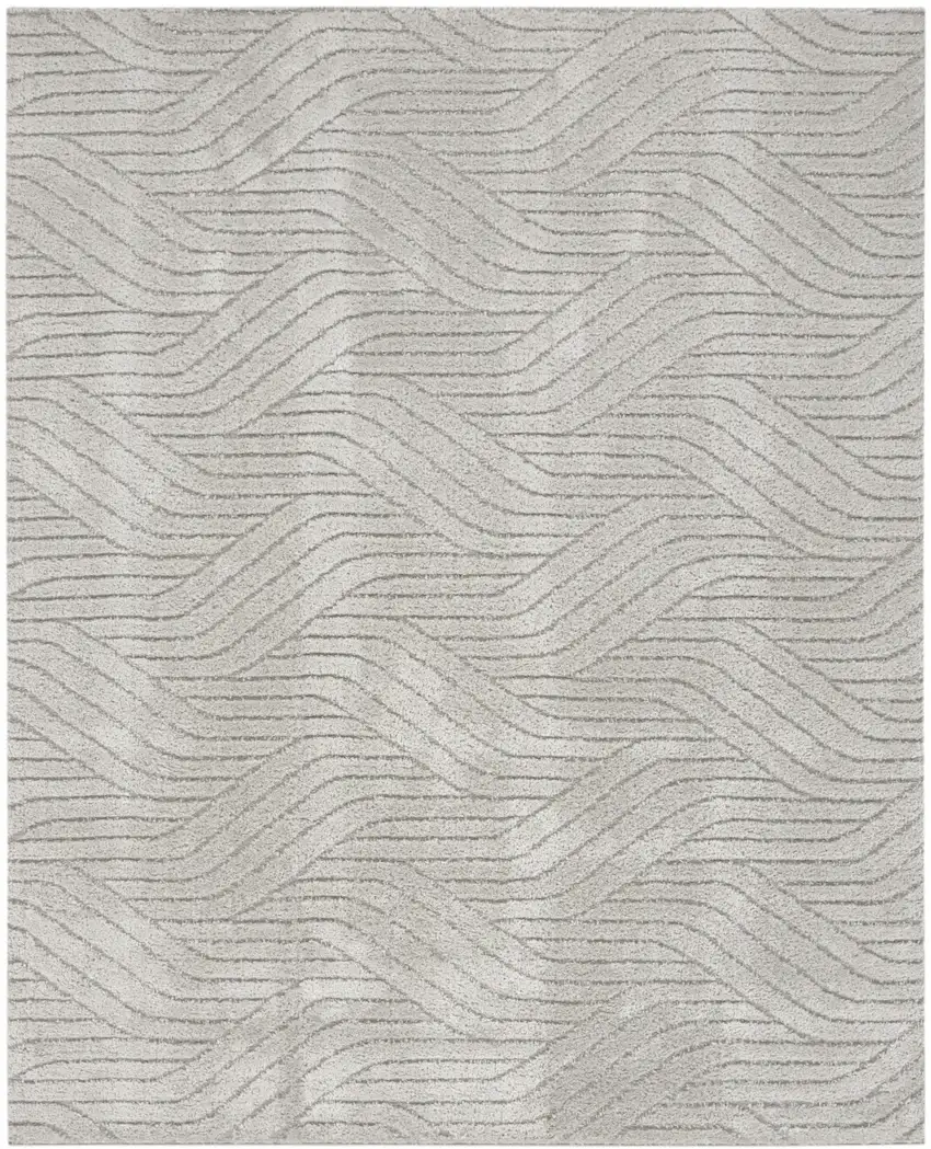 Gray Abstract Power Loom Area Rug Photo 6