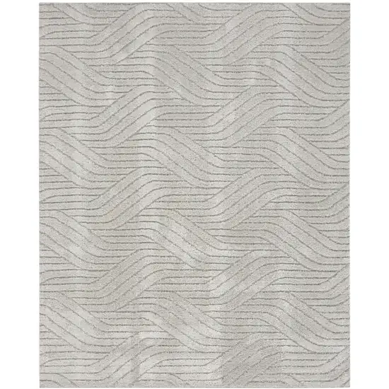 Gray Abstract Power Loom Area Rug Photo 6