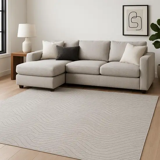 Gray Abstract Power Loom Area Rug Photo 1