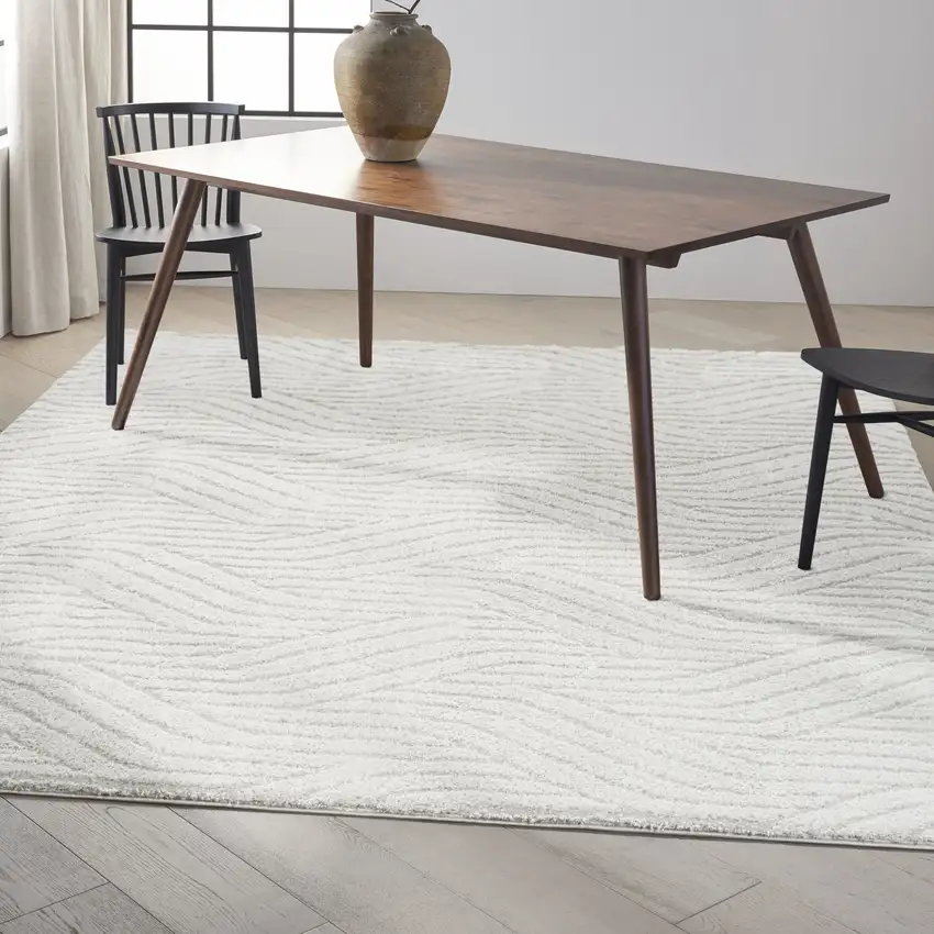 Gray Abstract Power Loom Area Rug Photo 4